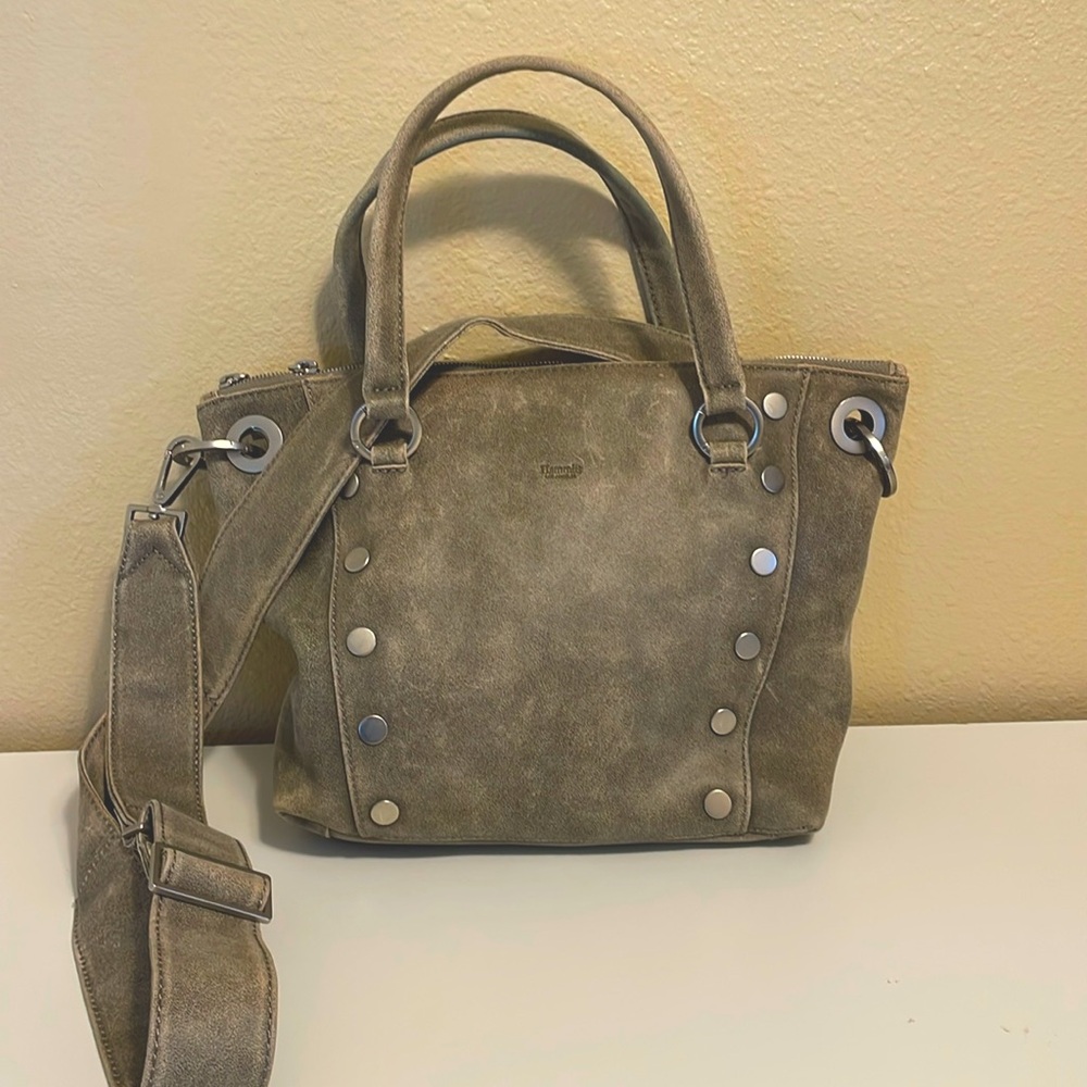 Hammitt Crossbody Bag in Taupe with Silver Accents